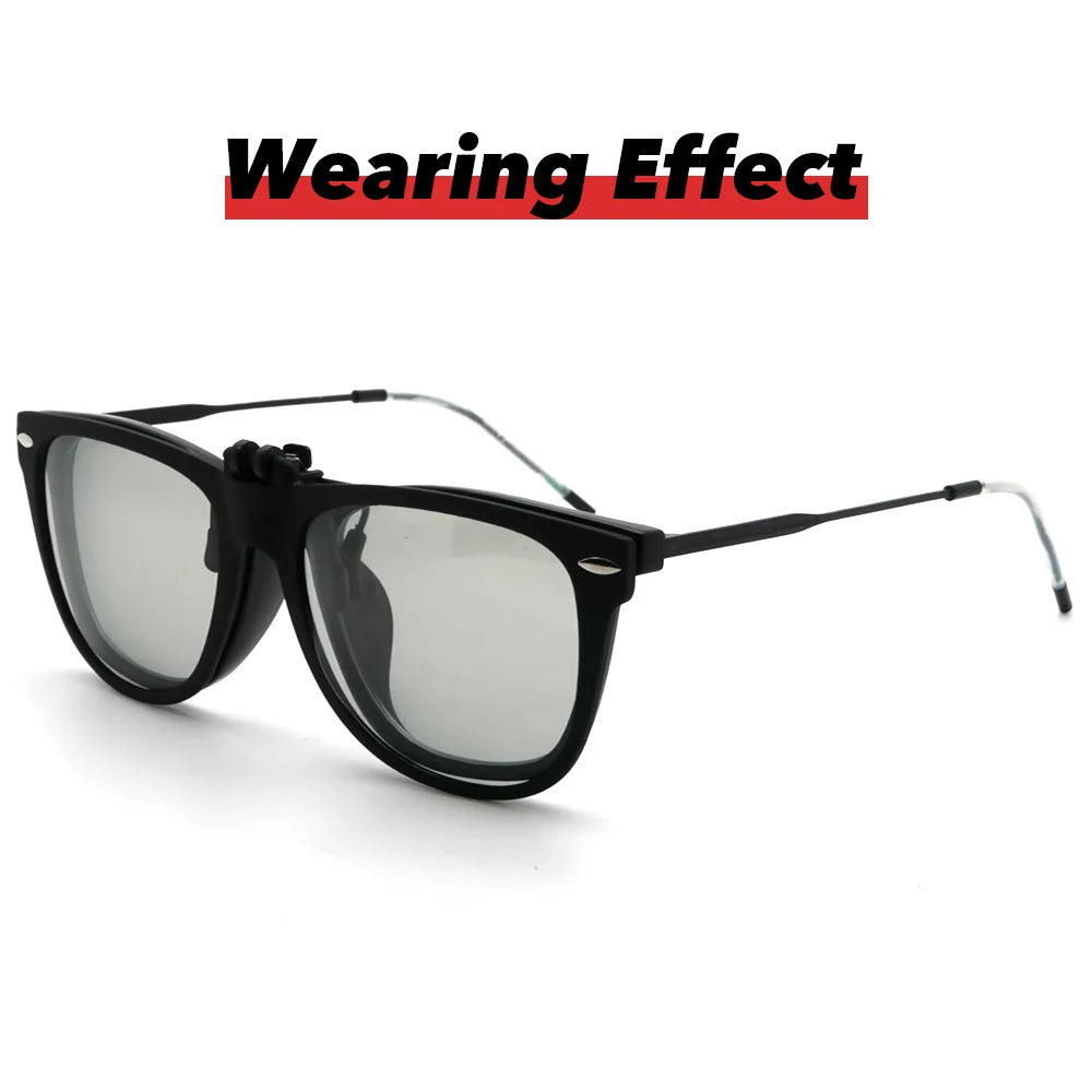 VIVIBEE Men Photochromic Polarized Lens Flip Up Clip-on Sunglasses