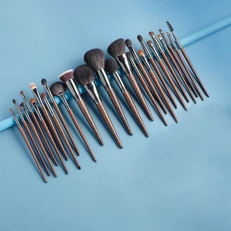 OVW Professional 24-Piece Makeup Brush Set - Goat Hair, Foundation, Contour, Blending & More