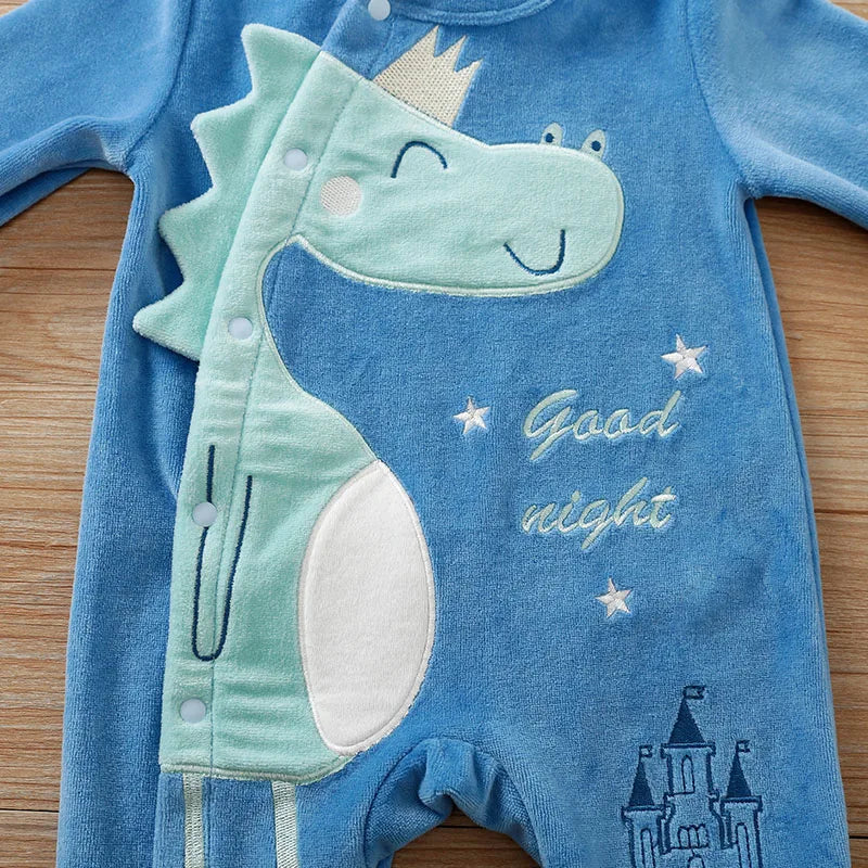 Newborn Cartoon Dinosaur Jumpsuit
