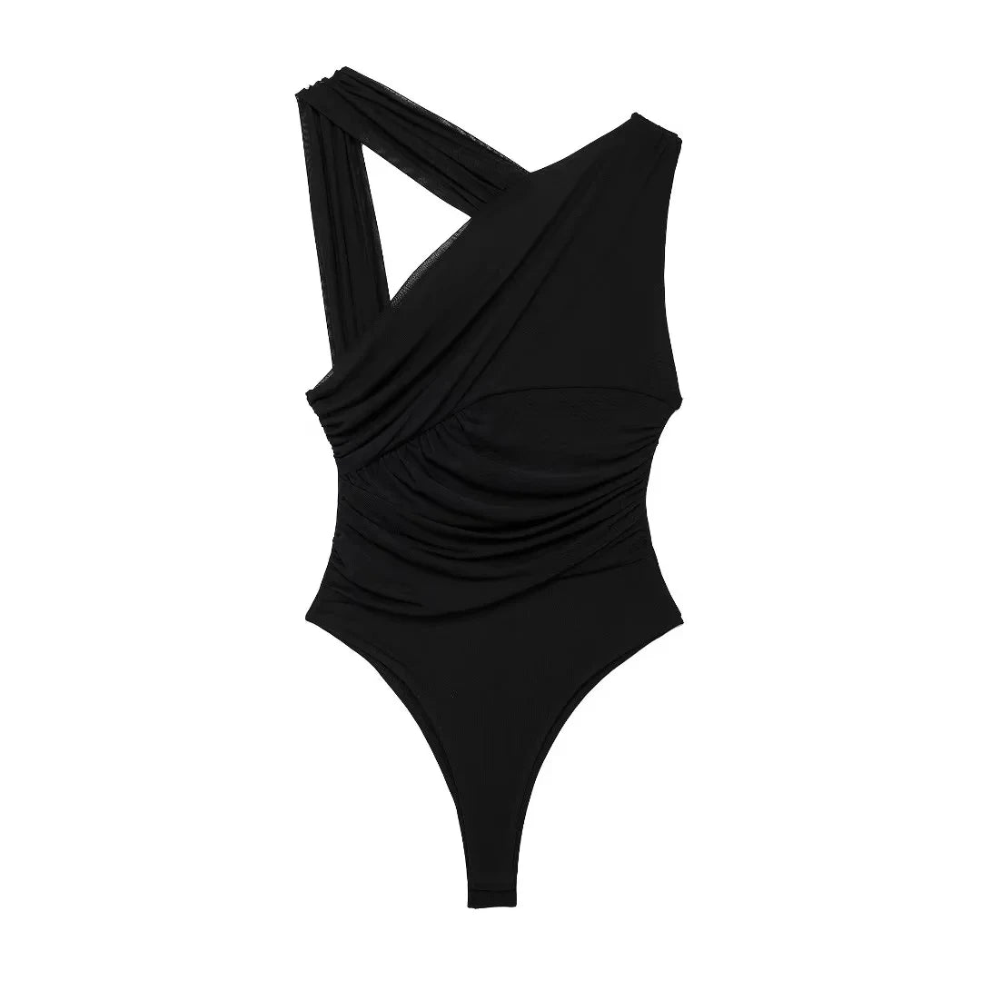 Women’s Asymmetric Jumpsuit Slant Collar - Amazing G