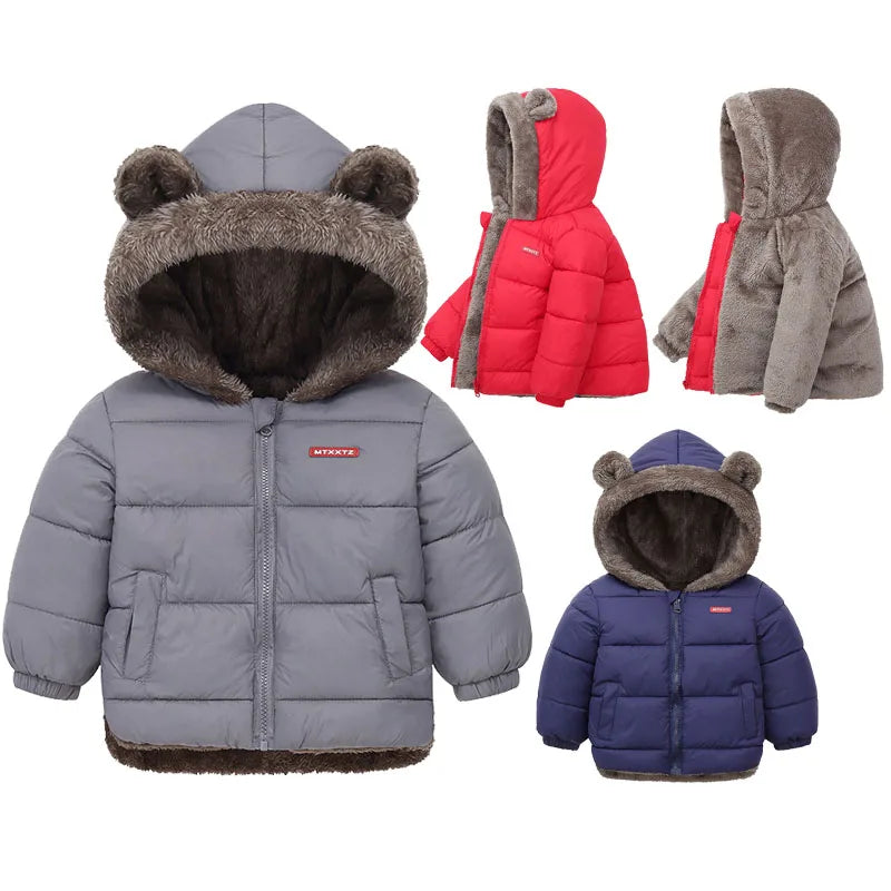Hooded Fleece Coat for Baby Boys and Girls