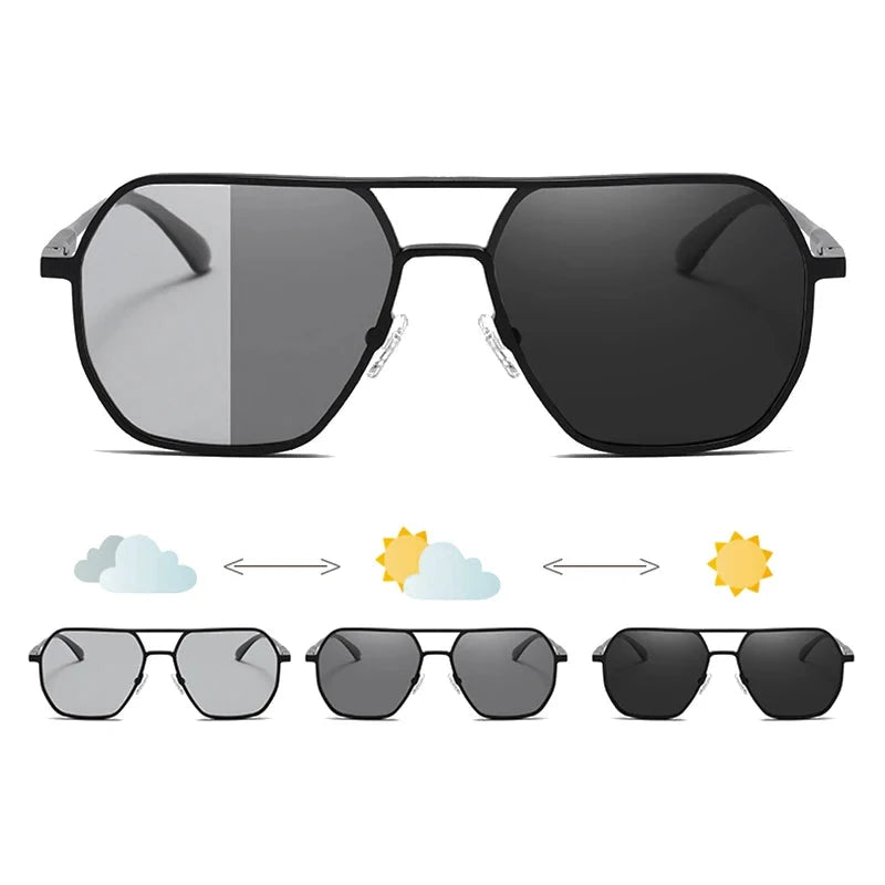 Luxury Metal Photochromic Sunglasses for Men & Women
