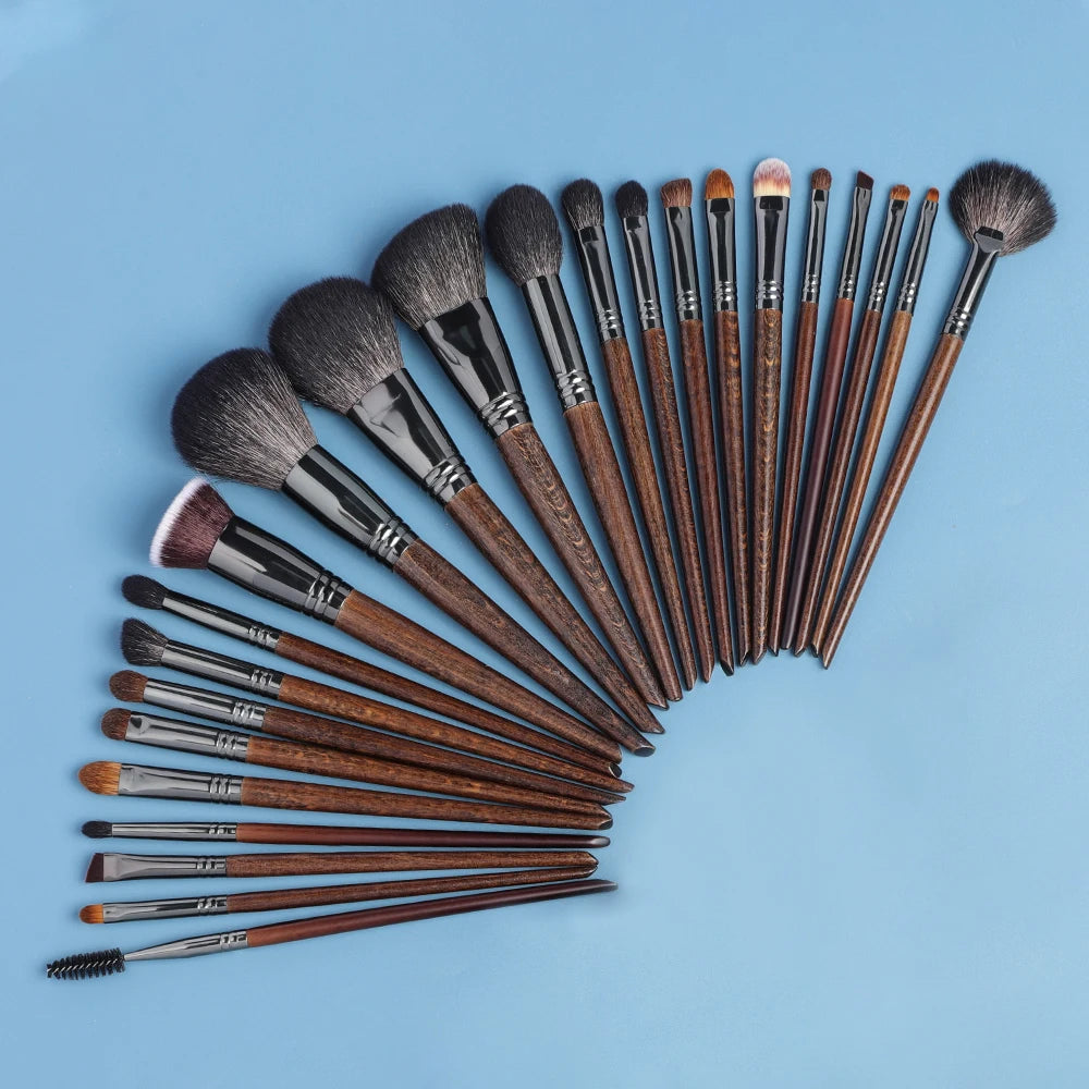 OVW Professional 24-Piece Makeup Brush Set - Goat Hair, Foundation, Contour, Blending & More