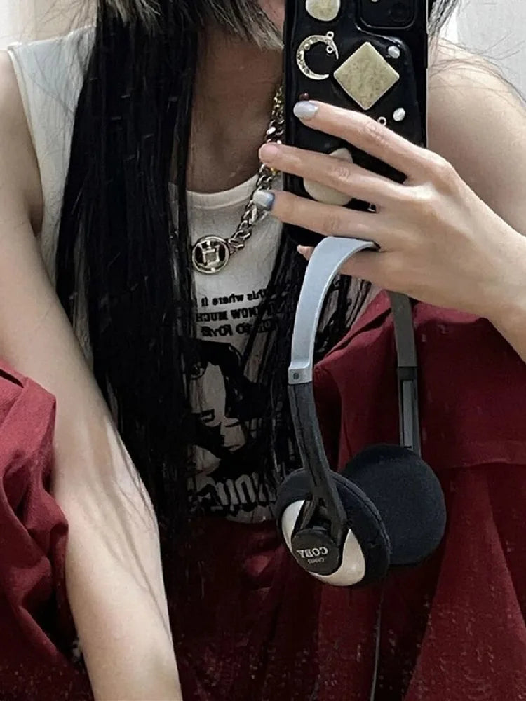 Grunge Print Sleeveless Tank Top for Women