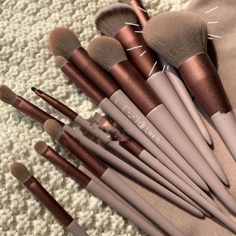 Professional 13-Piece Makeup Brush Kit – Soft, Fluffy, and Versatile
