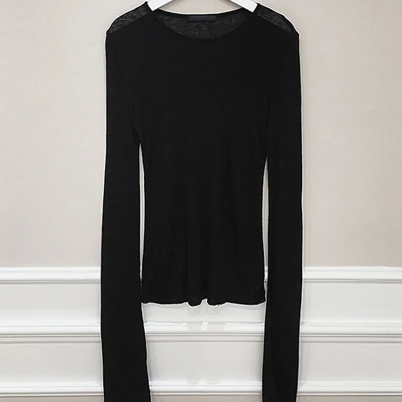 Korean Style Slim Basic Elasticity Top