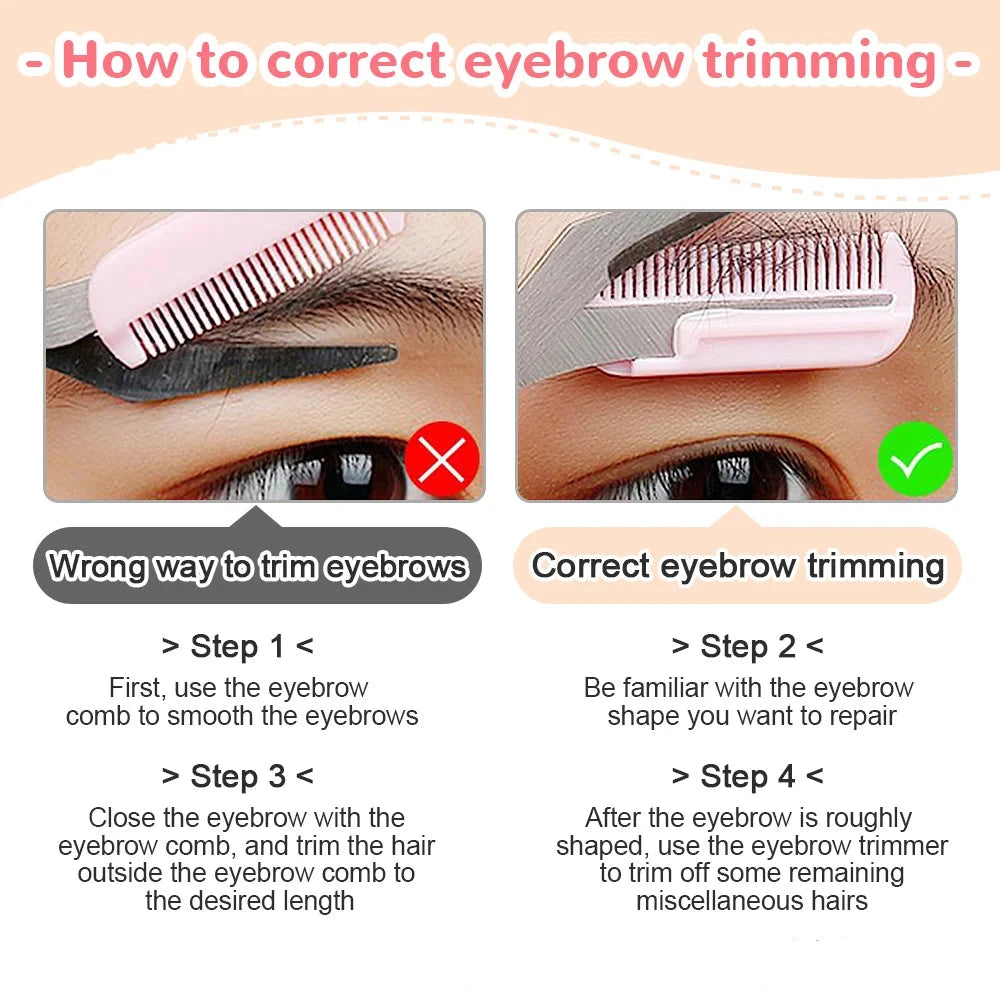 Eyebrow Shaving Knife & Scissors Combo