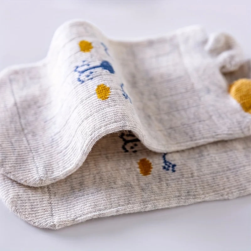 Newborn Baby Cotton Socks – 4 Pairs of Cute Bear Design Socks with 3D Ears