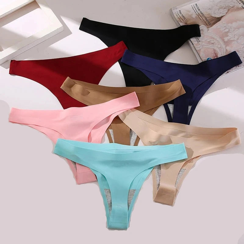 10 Pcs Seamless Silk Satin Thongs – Sexy Women’s Underwear & G-Strings