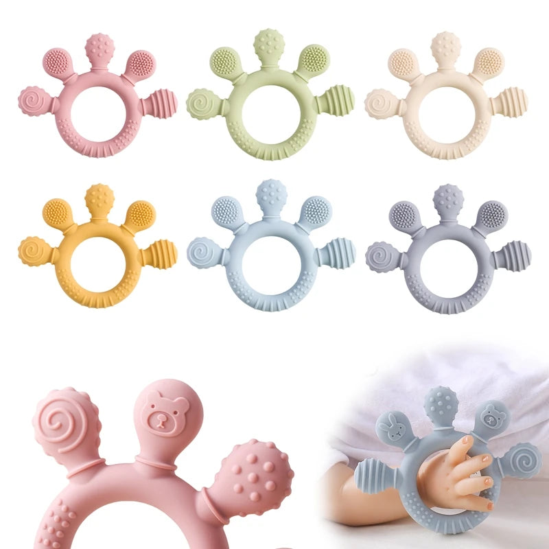 Food Grade Silicone Teether Sensory Soothing Toy for Babies
