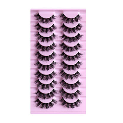 10 Pairs Natural Thick Curly False Eyelashes