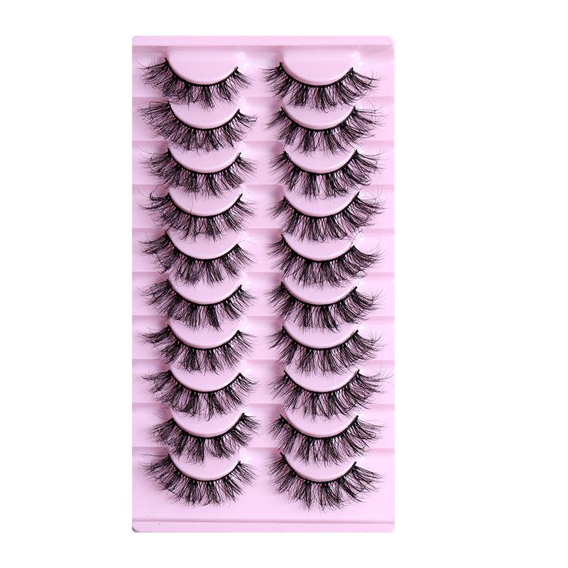 10 Pairs Natural Thick Curly False Eyelashes