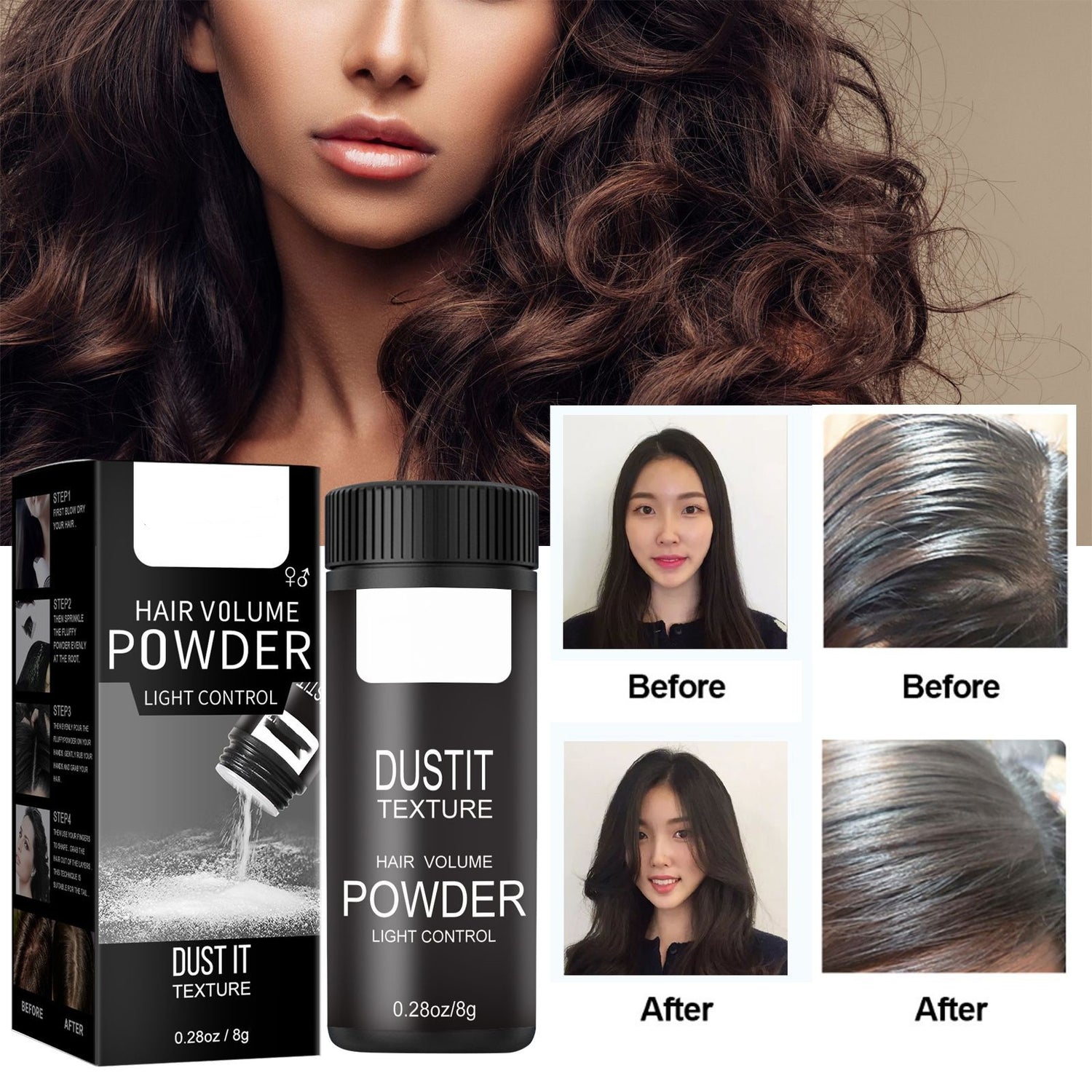 Hairstyle Booster Powder Hair Styling Fluffy Dry Mattifying Powder