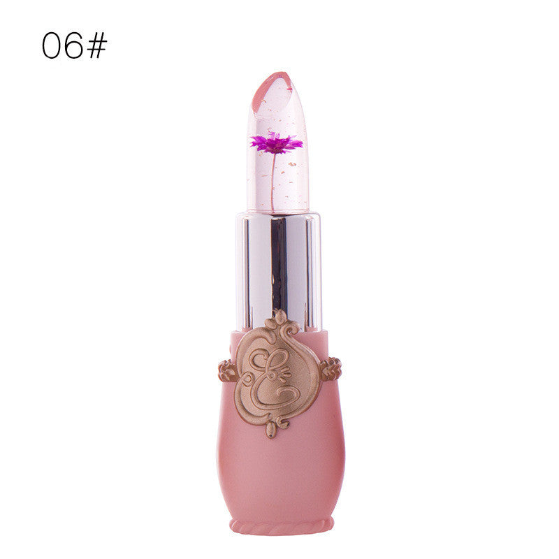 Transparent Jelly  Flower Dried Flower Temperature Change Lip Gloss Lipstick