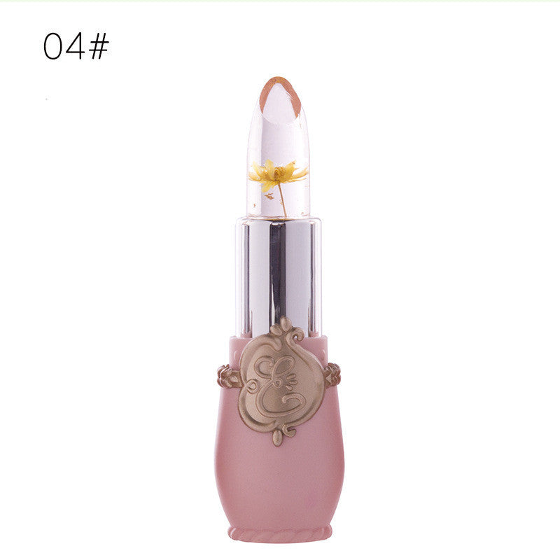 Transparent Jelly  Flower Dried Flower Temperature Change Lip Gloss Lipstick