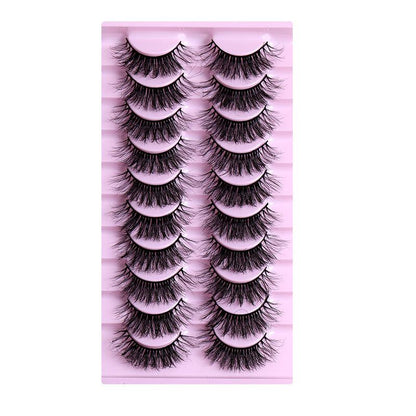 10 Pairs Natural Thick Curly False Eyelashes