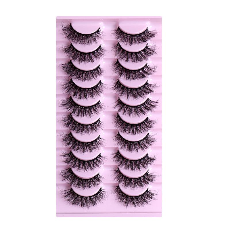 10 Pairs Natural Thick Curly False Eyelashes