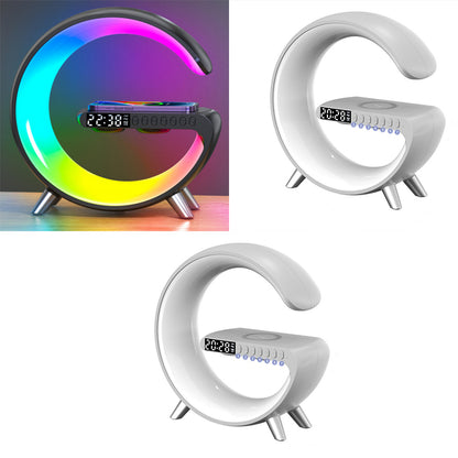 Smart G-Shaped LED Lamp with Bluetooth Speaker and Wireless Charging