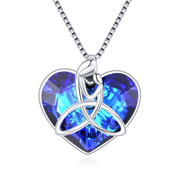 925 Sterling Silver Irish Celtic Knot Love Heart Pendant With Crystal ...