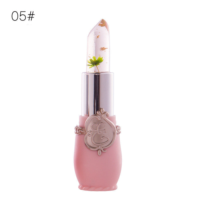 Transparent Jelly  Flower Dried Flower Temperature Change Lip Gloss Lipstick