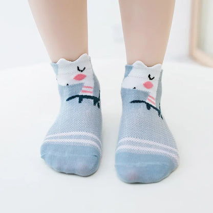 5 Pairs of Cute Cartoon Baby Socks for Infants