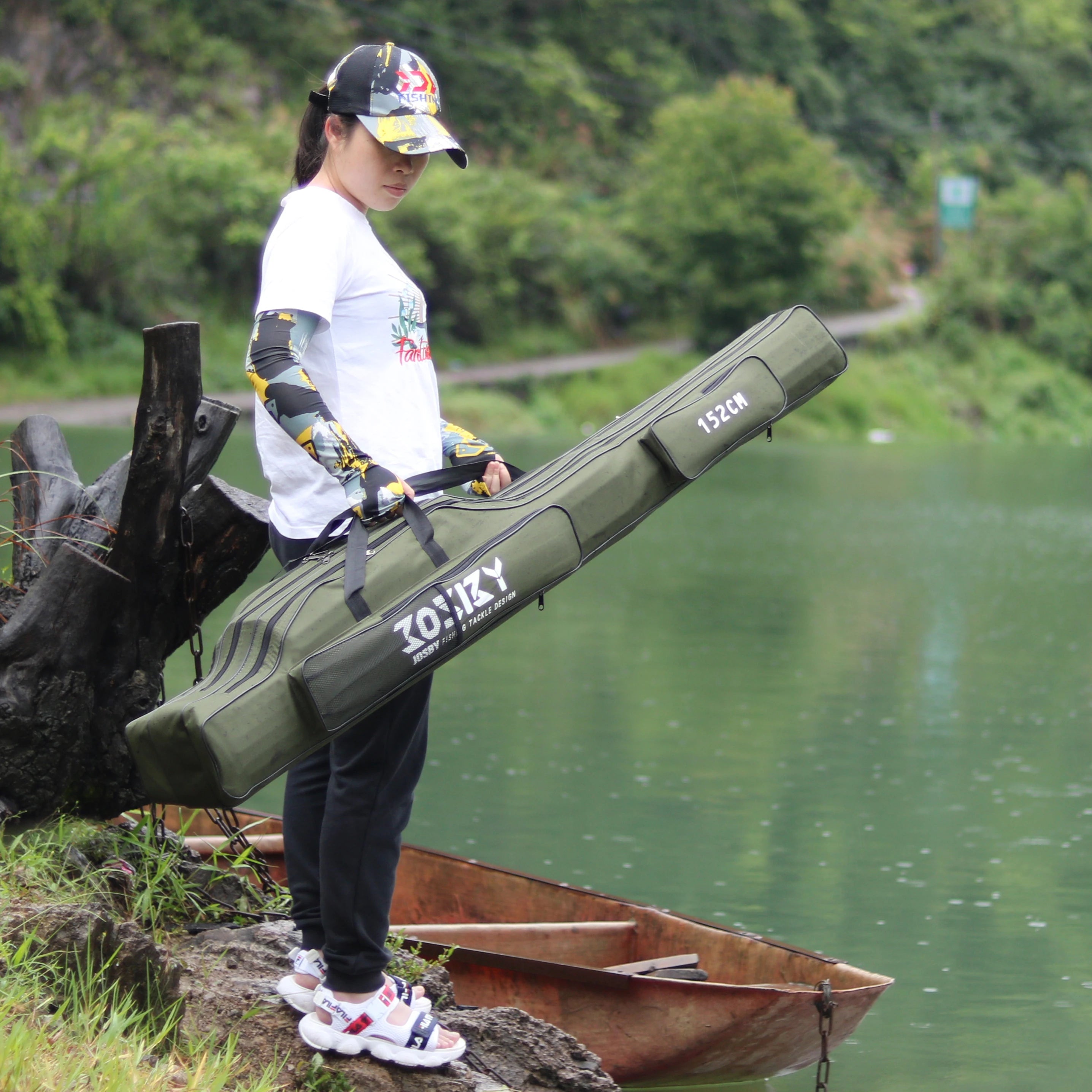 Portable Foldable Fishing Rod Carrier Bag