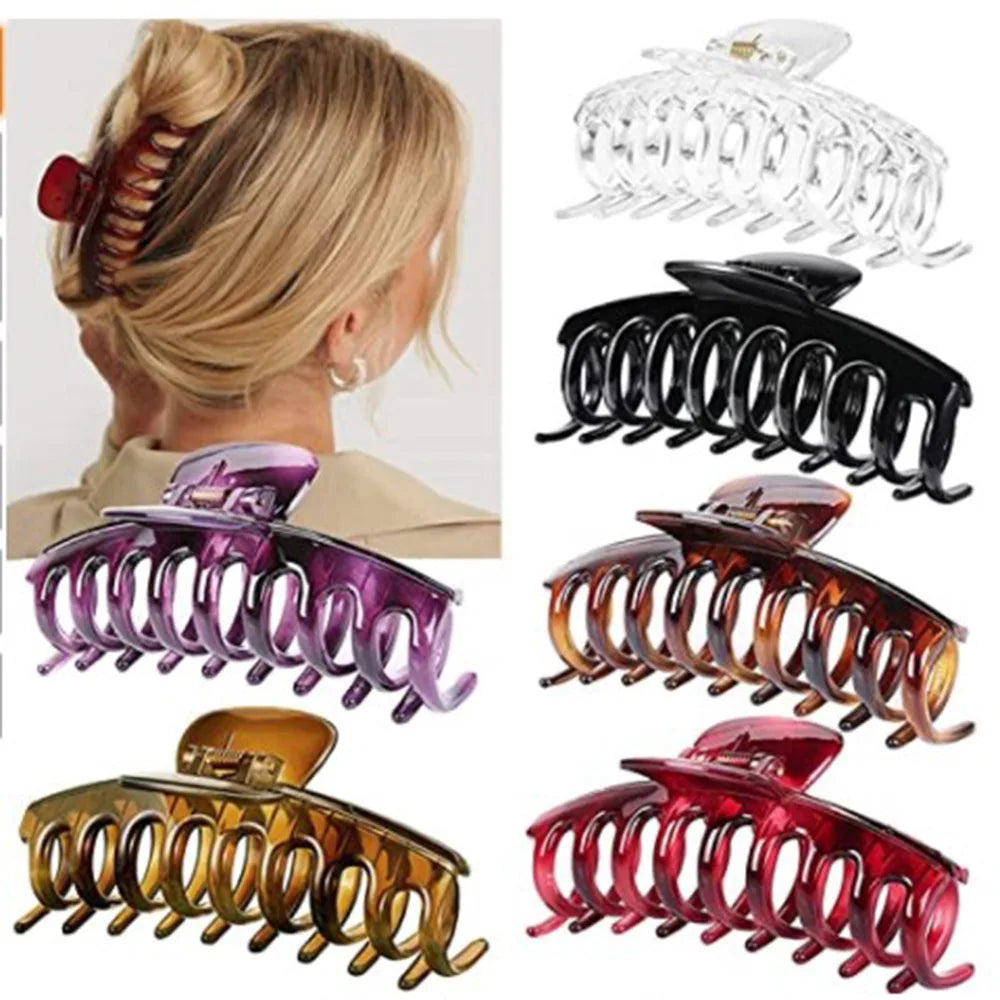 6Pcs/Set Solid Color Claw Clips