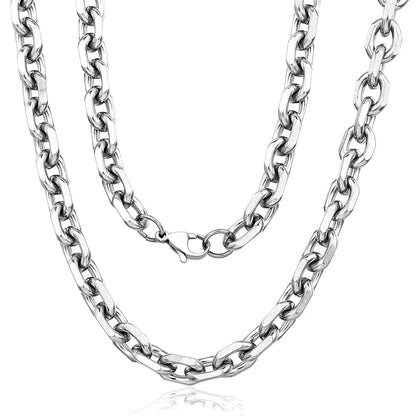 Stainless Steel Necklace for Men and Women Rolo Link Chain