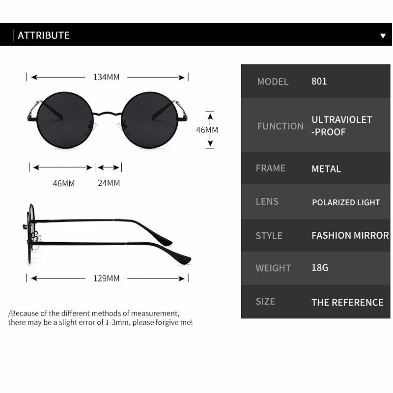 MYT_0279 Designer Round Polarized Sunglasses