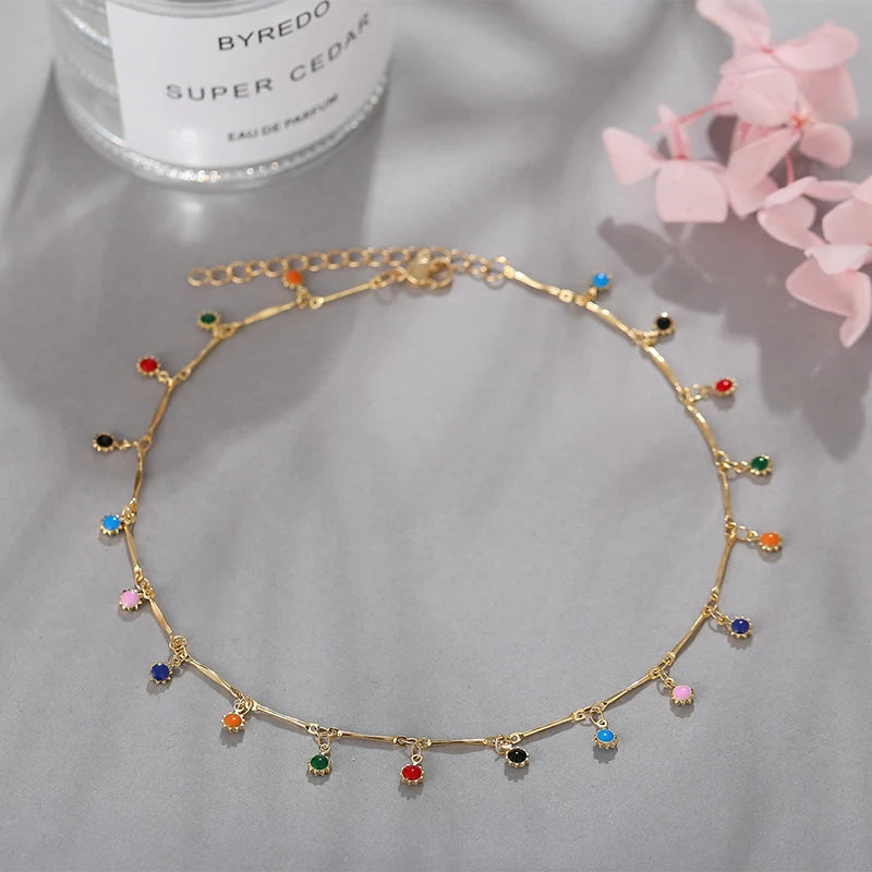 Fashion Simple Candy Color Tassel Necklace