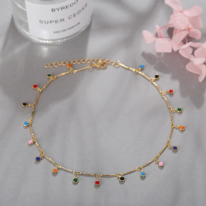 Fashion Simple Candy Color Tassel Necklace