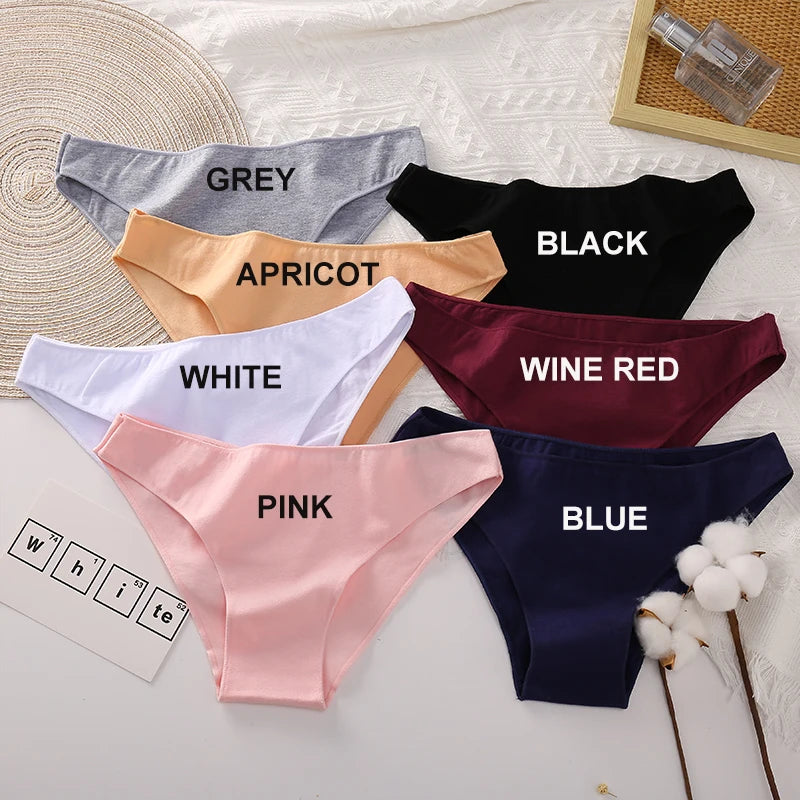 Sexy Low-Rise Panties in 7 Solid Colors