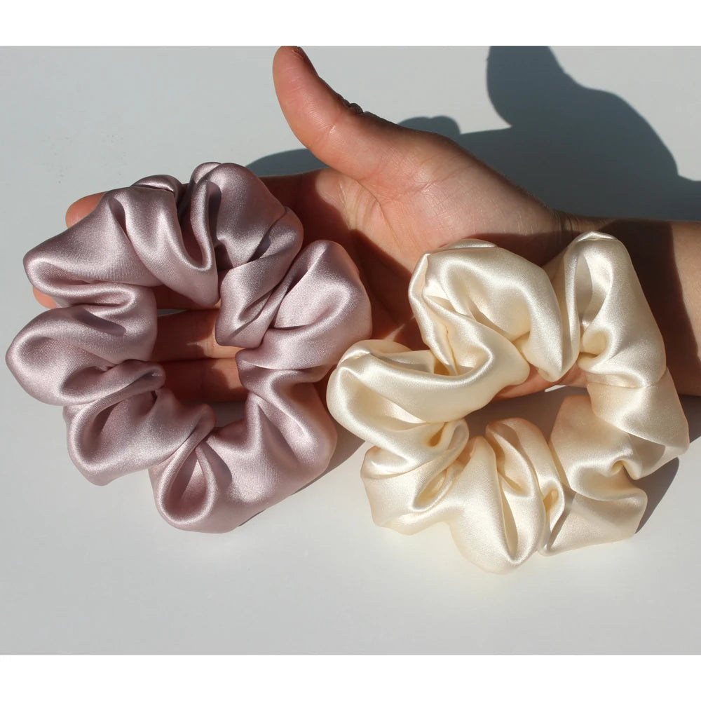 100% Pure Mulberry Silk Large Scrunchies