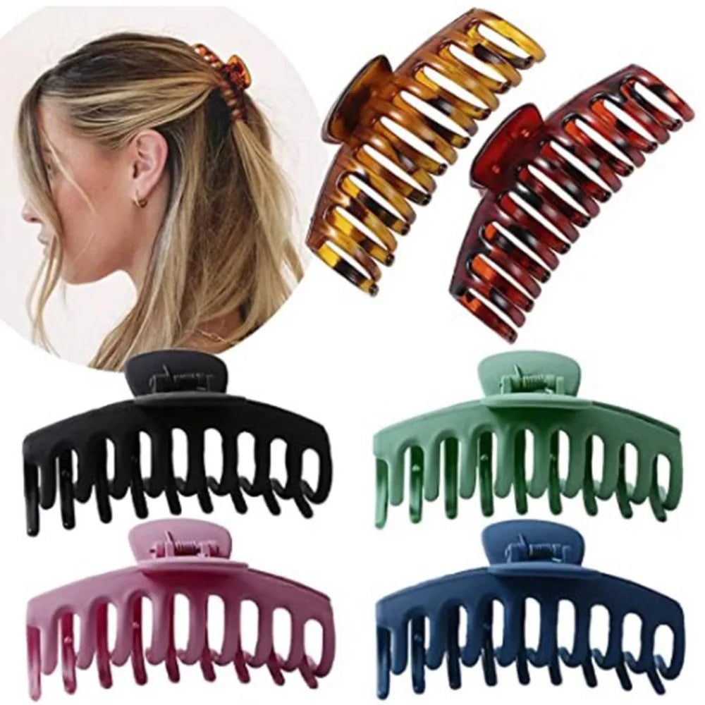 6Pcs/Set Solid Color Claw Clips