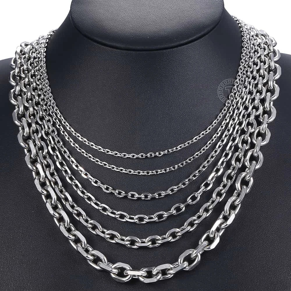 Stainless Steel Necklace for Men and Women Rolo Link Chain