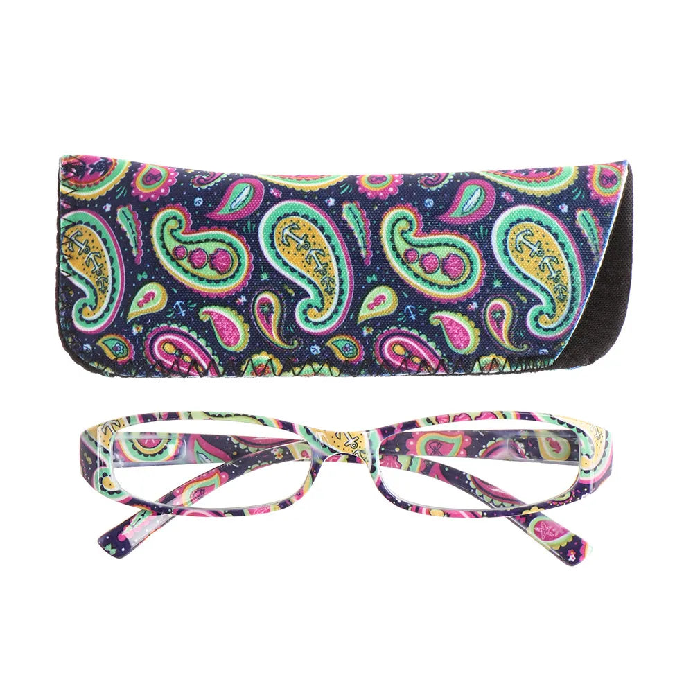 Ultralight Spring Hinge Reading Glasses with Retro Flower Print