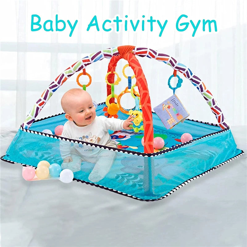 Baby Fitness Frame Crawling Game Blanket with Educational Toys