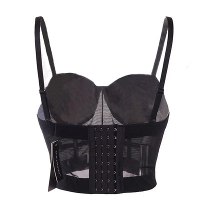 Sexy Black Transparent Bra Mesh Push-Up Bralet