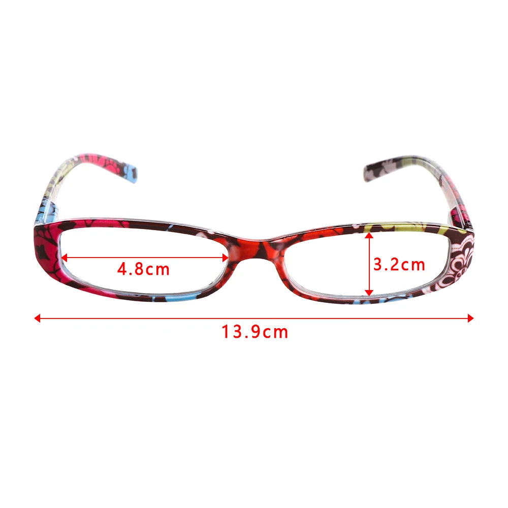 Ultralight Spring Hinge Reading Glasses with Retro Flower Print