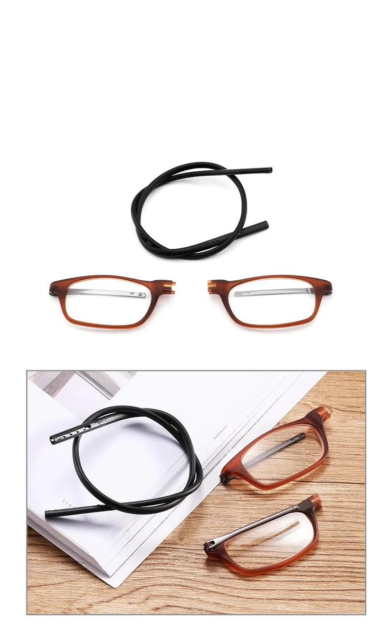 Portable Magnetic Reading Glasses with Adjustable Lanyard