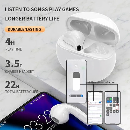 Original Air Pro 6 TWS Wireless Bluetooth Earphones Mini Pods Earbuds Earpod Headset For Xiaomi Android Apple iPhone Headphones