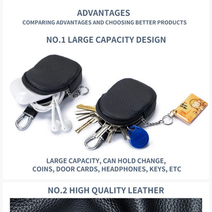 Mini Leather Coin Purse with Key Ring