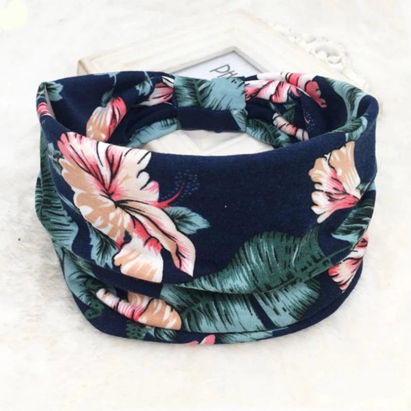 Bohemian Wide Cotton Stretch Headbands