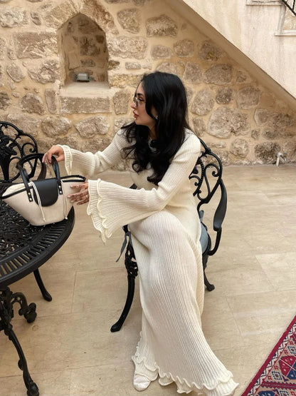 Elegant Flare Sleeve Maxi Dress