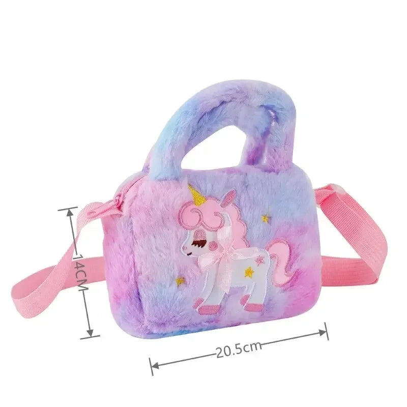 Kids Unicorn Plush Crossbody Purse