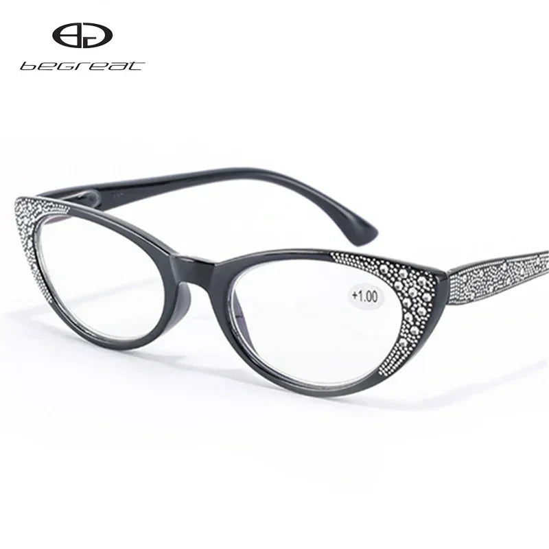 BEGREAT Diamond Cat Eye Reading Glasses for Women