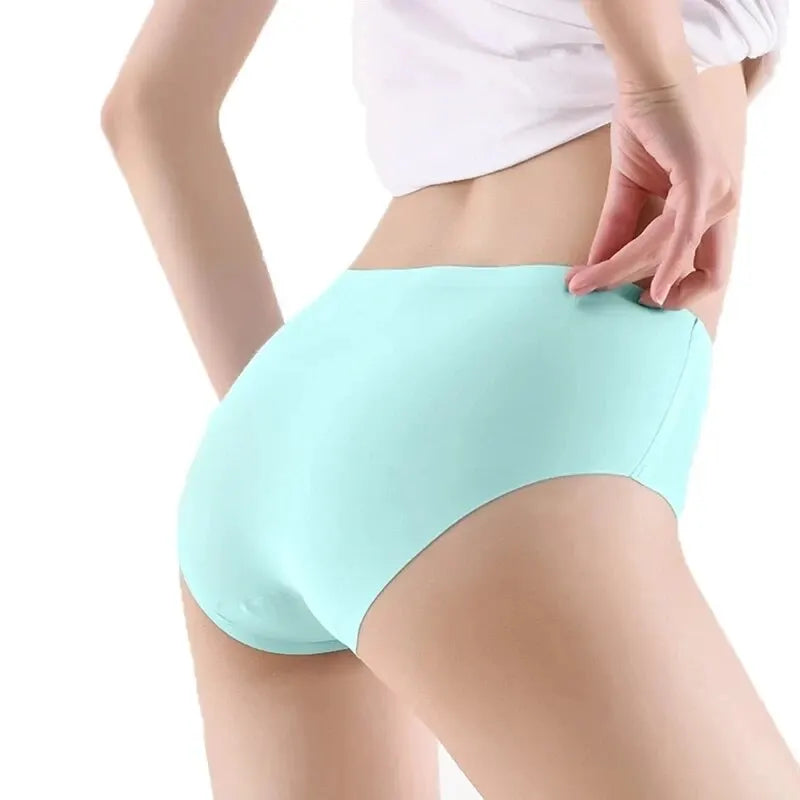 9 PCs Seamless Ice Silk Underwear Mid Rise Briefs