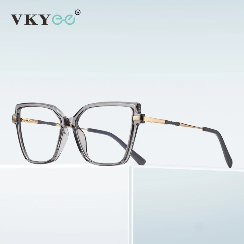 Simple Design Fashionable Large Frame Anti-Blue Light Reading Glasses for Women