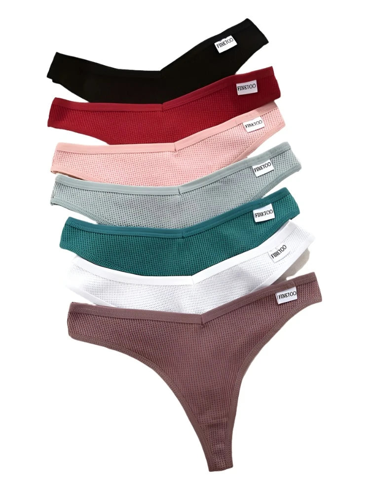 Women Cotton Waffle Style G-string Panties