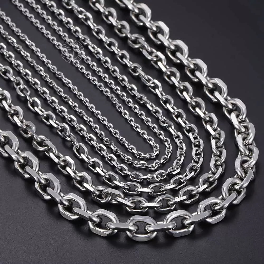 Stainless Steel Necklace for Men and Women Rolo Link Chain